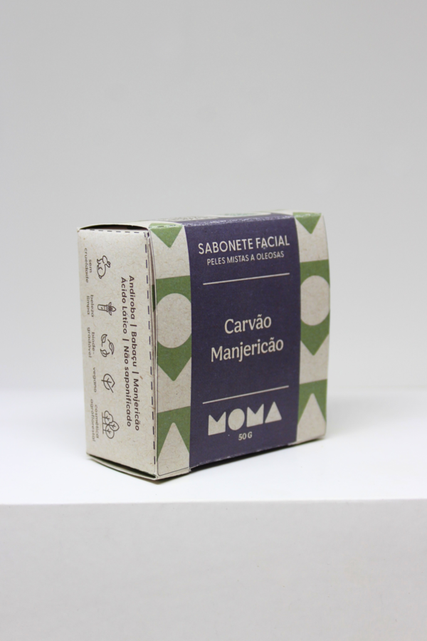 Sabonete Facial de Carvão e Manjericão - Peles Mistas a Oleosas